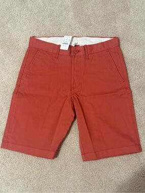 Crewcuts Boys Chino Shorts Size 16 Red Orange Flat Front NWT